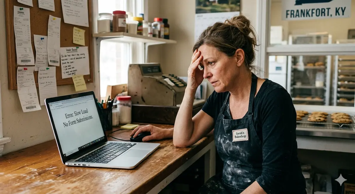 Business owner frustrated with website not generating leads